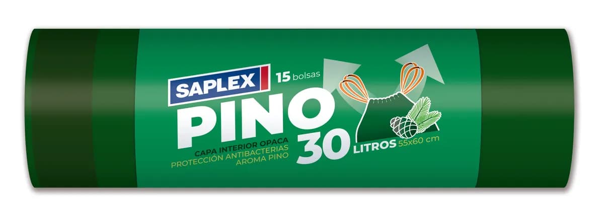 Bolsa basura 30 L (15 uds) cierra facil pino antibacterias