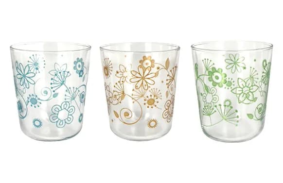 Vaso decorado pack 3 uds