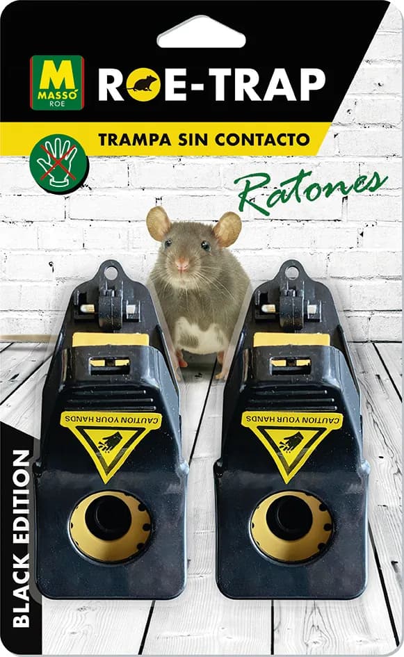 Trampa mecanica roe-trap ratones black edition