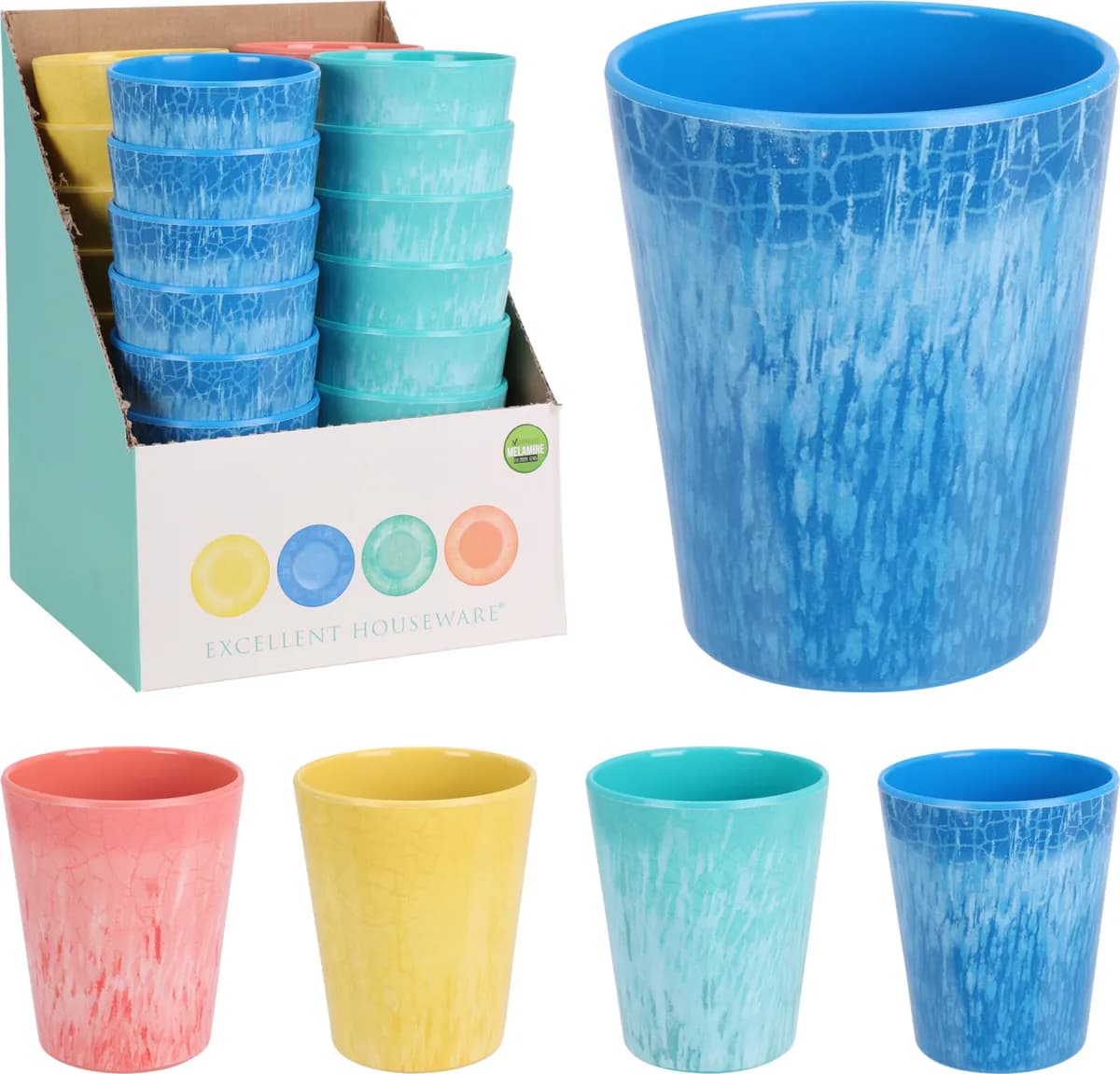 Vaso melamina surtido (expositor)