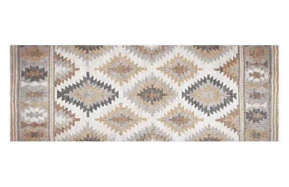 Alfombra vinilica estampada kilim grises