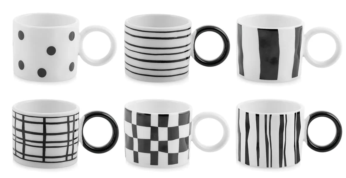 Taza te new bon china noir