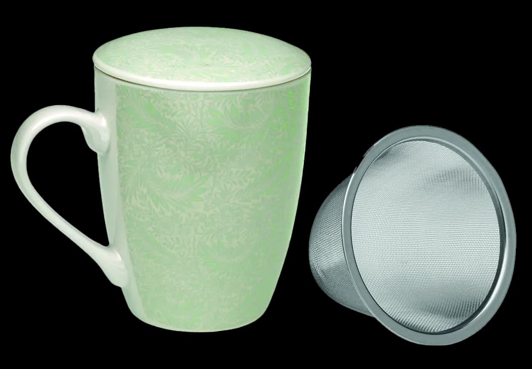 Taza infusion azul con tapa