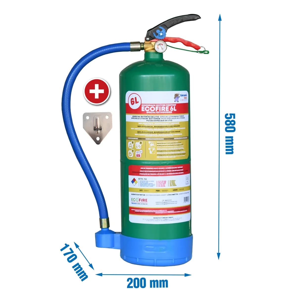 Extintor ecofire 6 l. ext006g