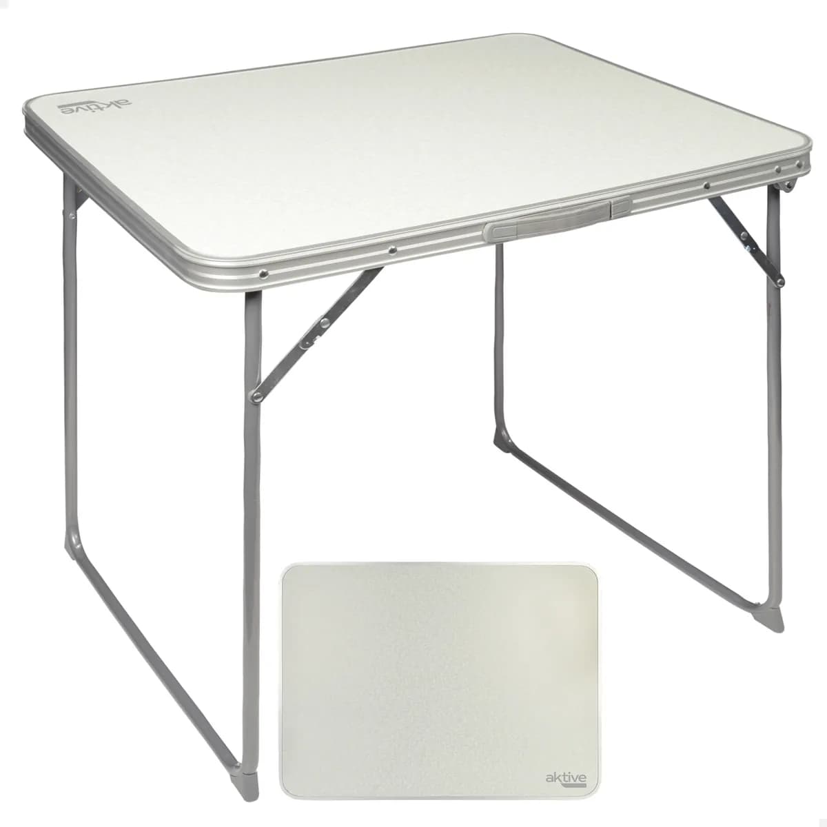Mesa camping plegable blanca