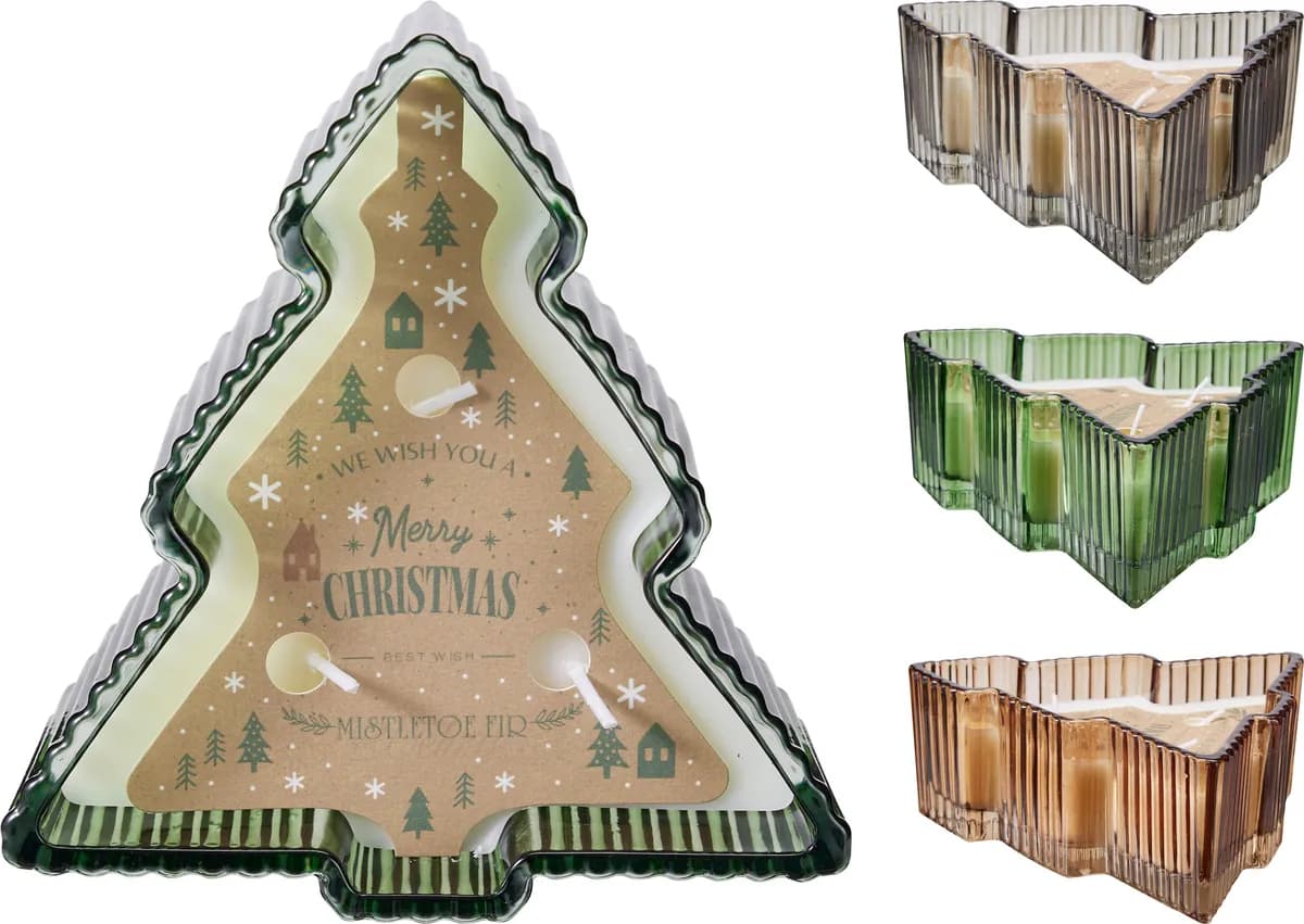 Vela base vidrio arbol