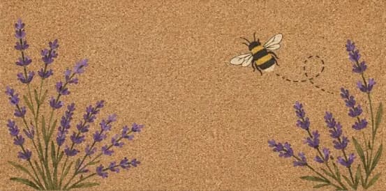 Felpudo coco natural lavanda bee