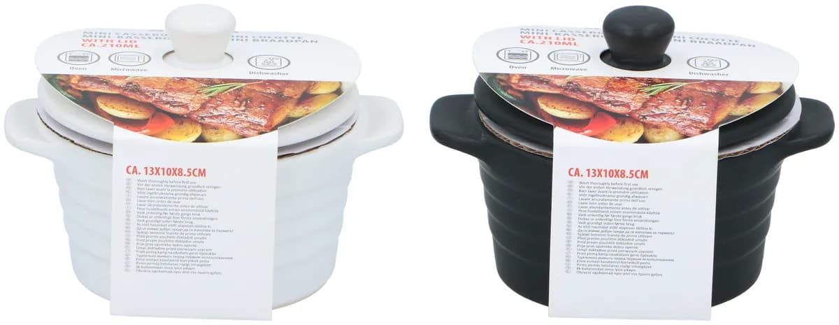 Mini cocotte cerámica blanca/negra