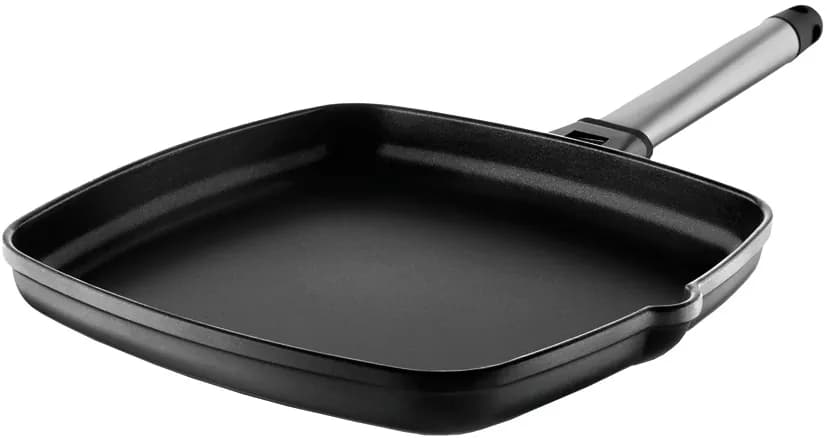 Grill liso aluminio fundido mango inox