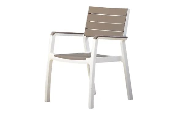 Sillon resina con brazos blanco/capuchino