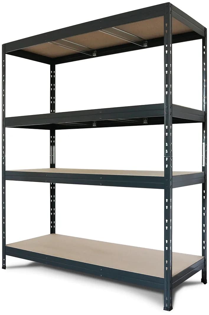 Estanteria metal 4 estantes madera sin tornillos rivet