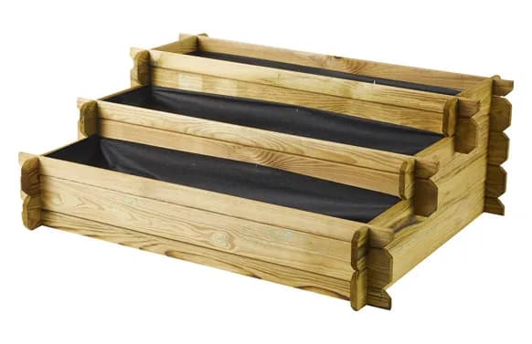 Huerto urbano madera escalera angelic