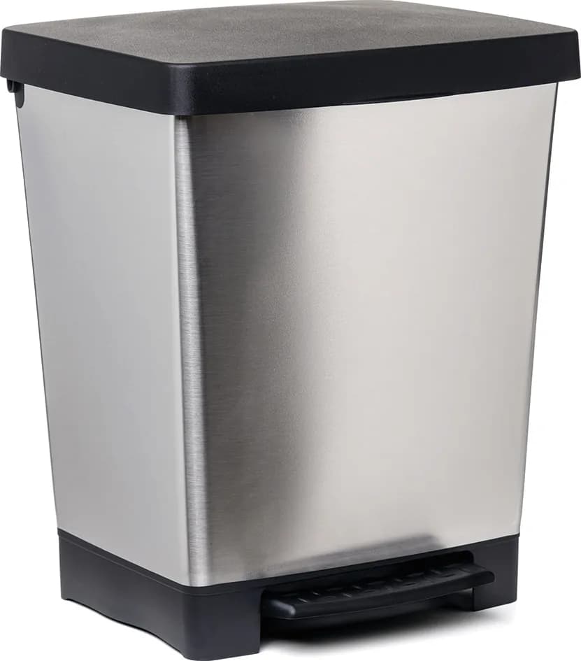 Cubo pedal decorado cubik steel-gris