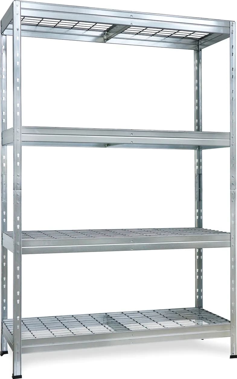 Estanteria metal galvanizado 4 estantes de rejilla
