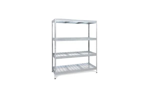 Estanteria metal galvanizado 4 estantes de rejilla