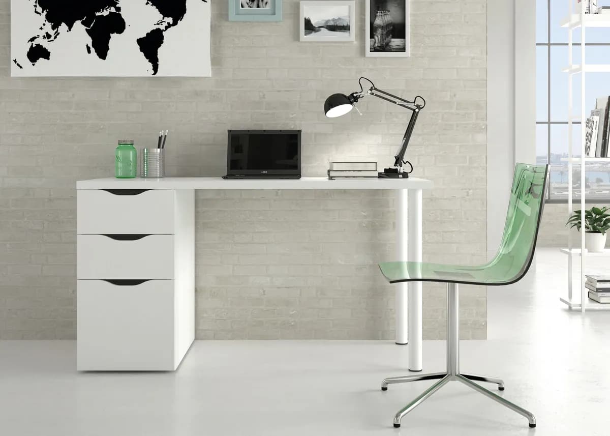 Mesa ordenador reversible blanco artik
