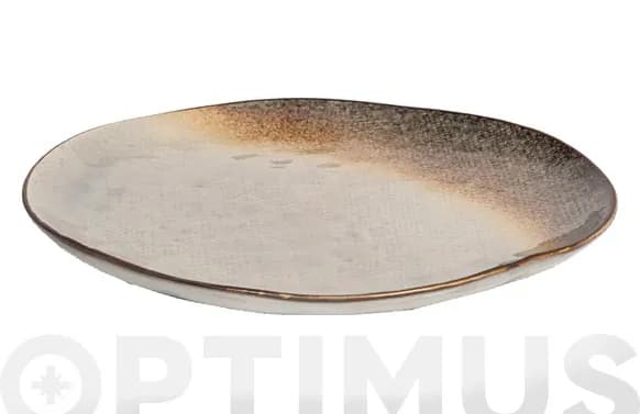Plato stoneware bicolor irregular llano