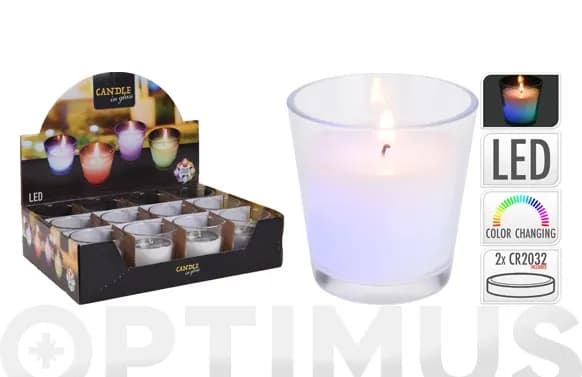Vela led decorativa vaso cristal