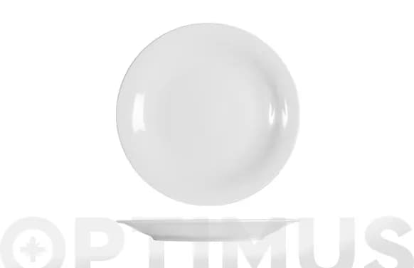 Plato porcelana grabado blanco