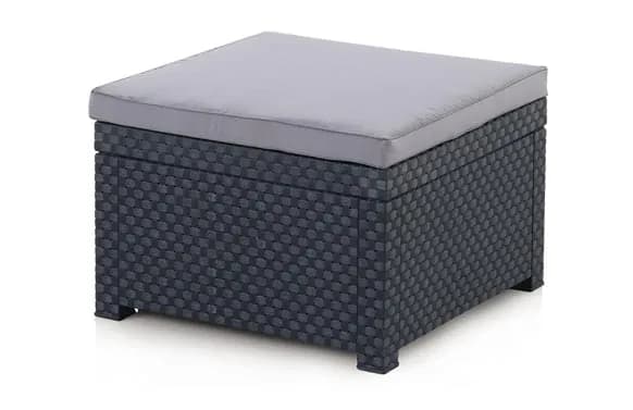 Pouf ratan resina diva grafito