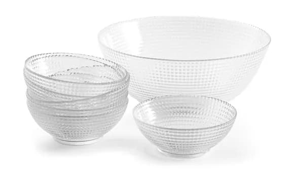 Ensaladera cristal + 6 bols set 7 pzas