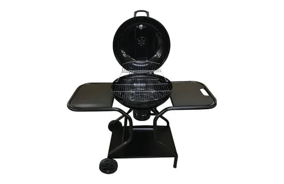 Barbacoa carbon redonda con alas y tapa