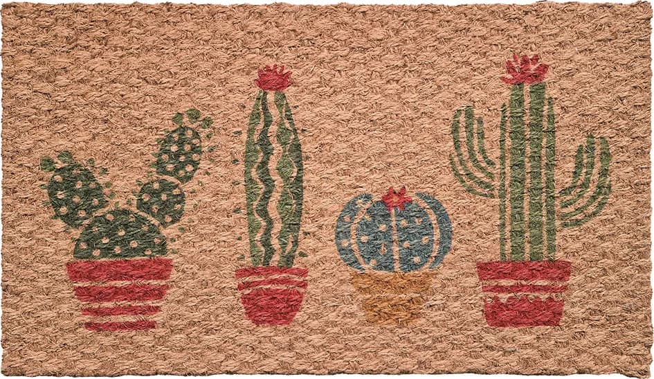 Felpudo coco trenzado cactus