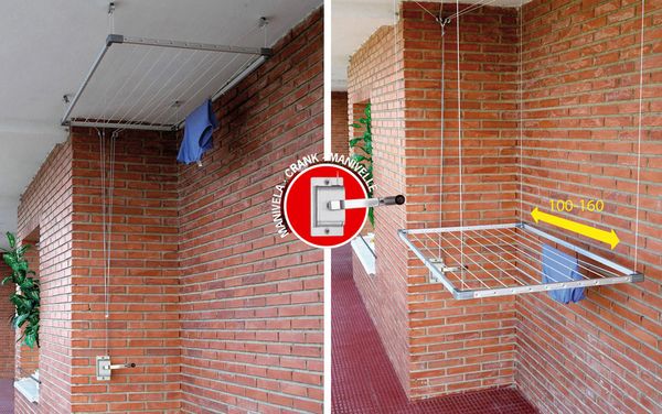 TENDEDERO TECHO EXTENSIBLE ALUMINIO 100-160CM CON MANIVELA TZ