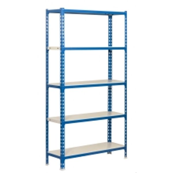 ESTANTERIA METAL GALVANIZADO 5 ESTANTES METAL SIN TORNILLOS 200 X 100 X 40 CM AZUL/BLANCO 180KG/EST