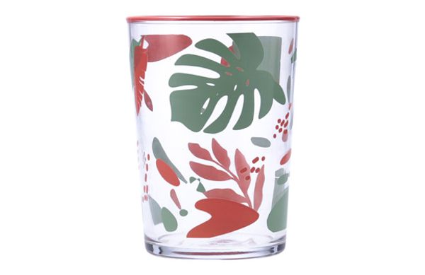 VASO ALTO VIDRIO KALEIDO DECORADO 51 CL VERDE LILA