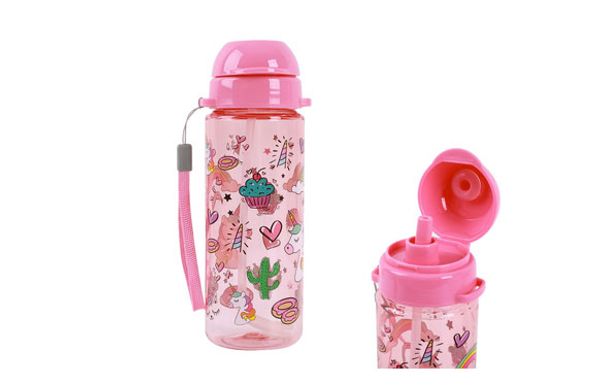 BOTELLA INFANTIL TRITAN 7 X 7 X 19CM 400 ML- UNICORN