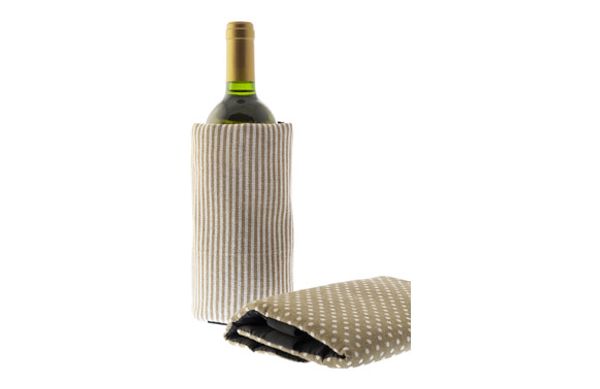 FUNDA ENFRIADORA AJUSTABLE VINO / CAVA RAYAS BEIG