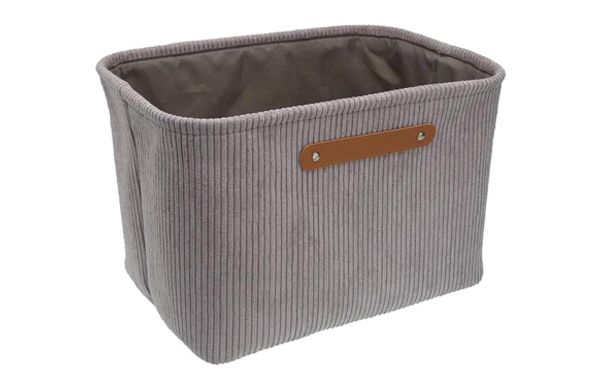 CESTA MULTIUSO CORDUROY RECTANGULAR 38X26X25CM-GRIS