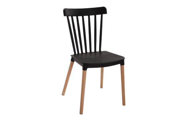SILLA POLIPROPILENO NEGRA 43 X 52 X 80 CM