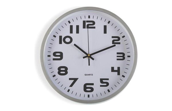RELOJ PARED REDONDO Ø 30,5 CM PLATA
