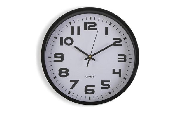 RELOJ PARED REDONDO Ø 30,5 CM NEGRO