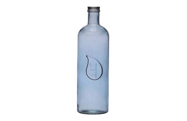 BOTELLA AGUA GOTA  VIDRIO 1,6 L AZUL
