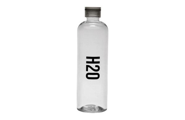 BOTELLA AGUA  ACRILICA H2O 1,5 L TRANSPARENTE NEGRA