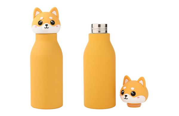 BOTELLA INOX INFANTIL TAPON FORMA GATO SHIBA - 420 ML