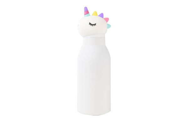 BOTELLA INOX INFANTIL TAPON FORMA UNICORNIO - 420 ML