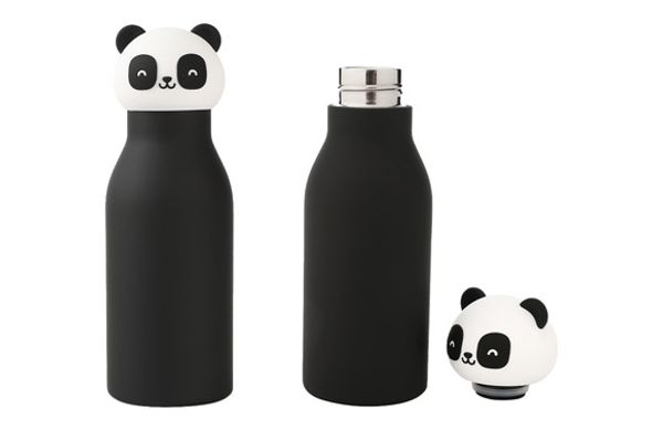 BOTELLA INOX INFANTIL TAPON FORMA PANDA - 420 ML