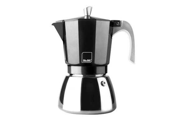 CAFETERA ACERO + ALUMINIO INDUCCION ELBA 3 TAZAS NEGRA