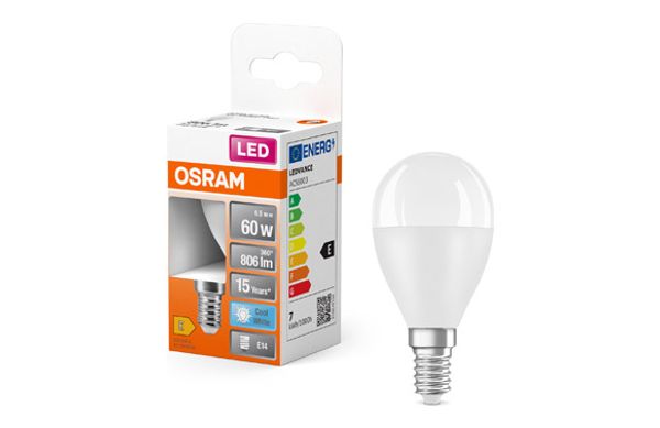 BOMBILLA ESFERICA LED E14 7W 806LM 4000K IP20