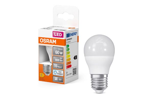 BOMBILLA ESFERICA LED E27 7W 806LM 6500K IP20