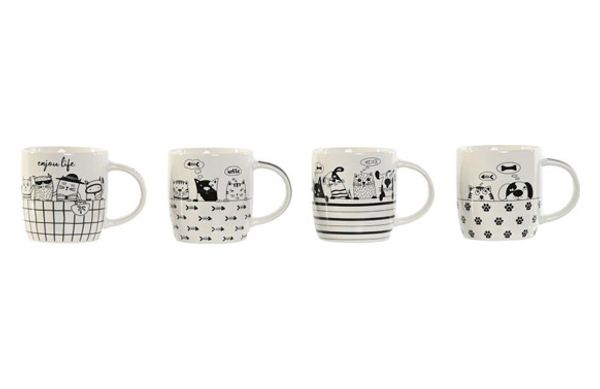 MUG PORCELANA SURTIDO 36,5 CL GATITOS 12,5 X 8,5 X 9 CM