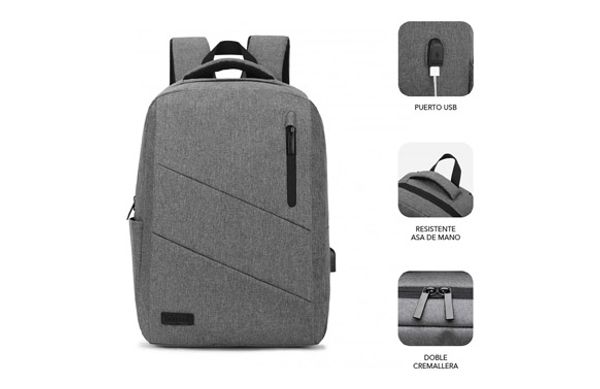 MOCHILA PARA PORTATIL CITY 15,6" GRIS