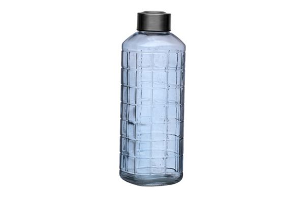 BOTELLA AGUA VIDRIO AZUL 1000ML23,5X8,20X8,20CM