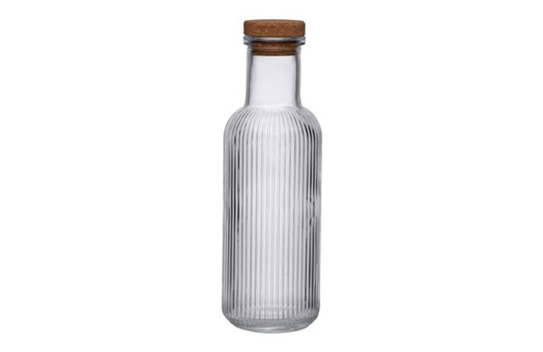 BOTELLA AGUA VIDRIO RAYAS 1000ML27,8X8,7X8,7CM