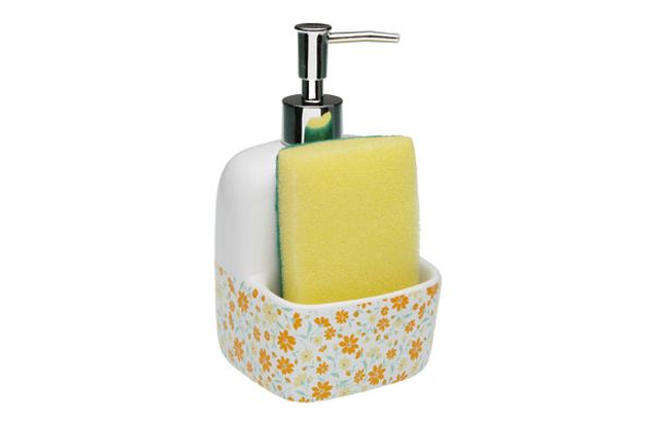 DOSIFICADOR JABON + ESTROPAJO CLIVIA 17,8X9,4X10,5CM