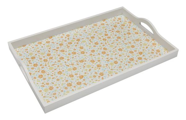BANDEJA MADERA DECORADA RECTANGULAR OLIVIA 5X30X45CM